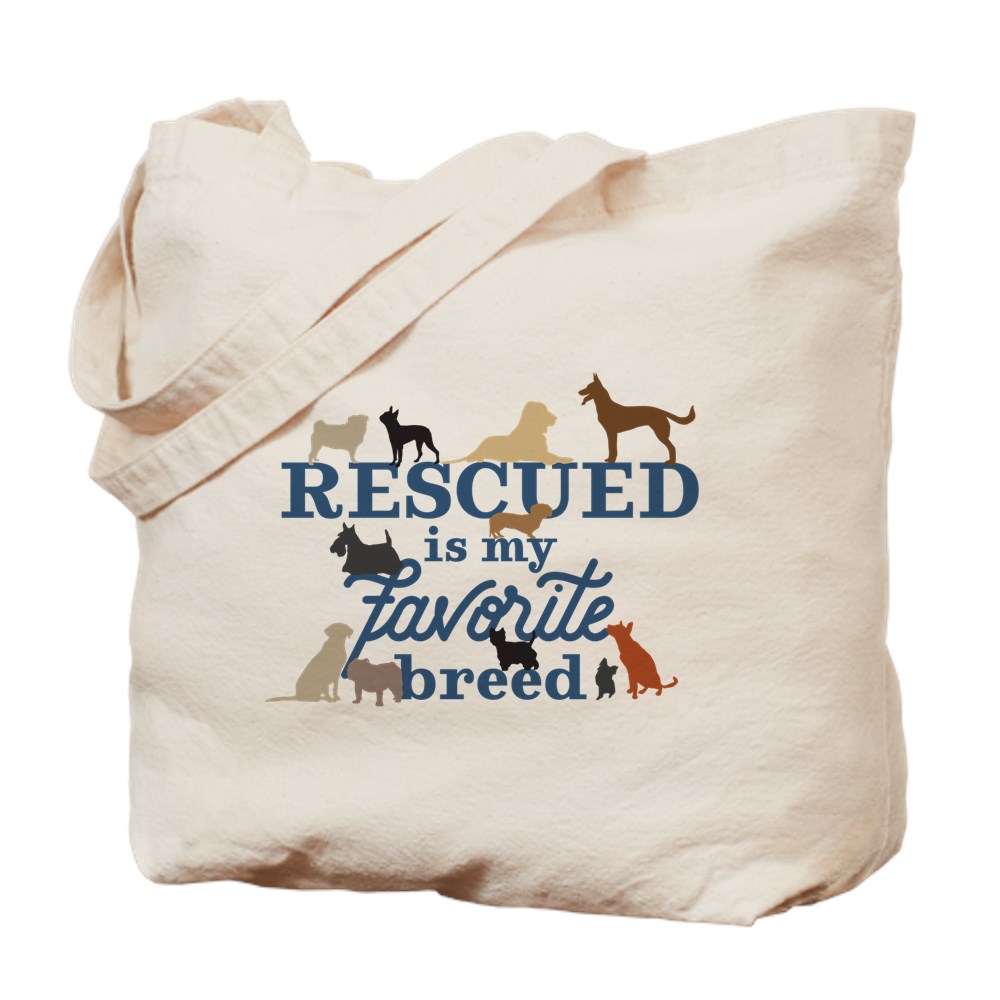 Rescued is My Favorite Breed Dog Eco Friendly Tote Bag Shopping Bag