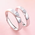 thumbnail image 2 of Simple Personality Sterling Silver Male And Female Couples Adjustable Size Ring, 2 of 2
