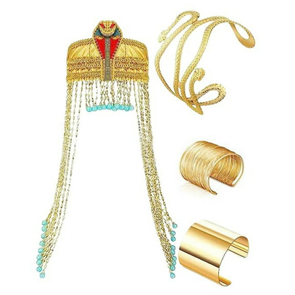 Aellinatey Egyptian Costume Jewelry Accessories Snake Arm Cuff and Wrist Bracelet