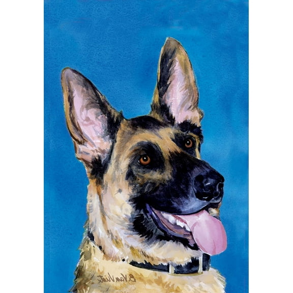 German Shepherd - Barbara Van Vliet Portrait Large Flag