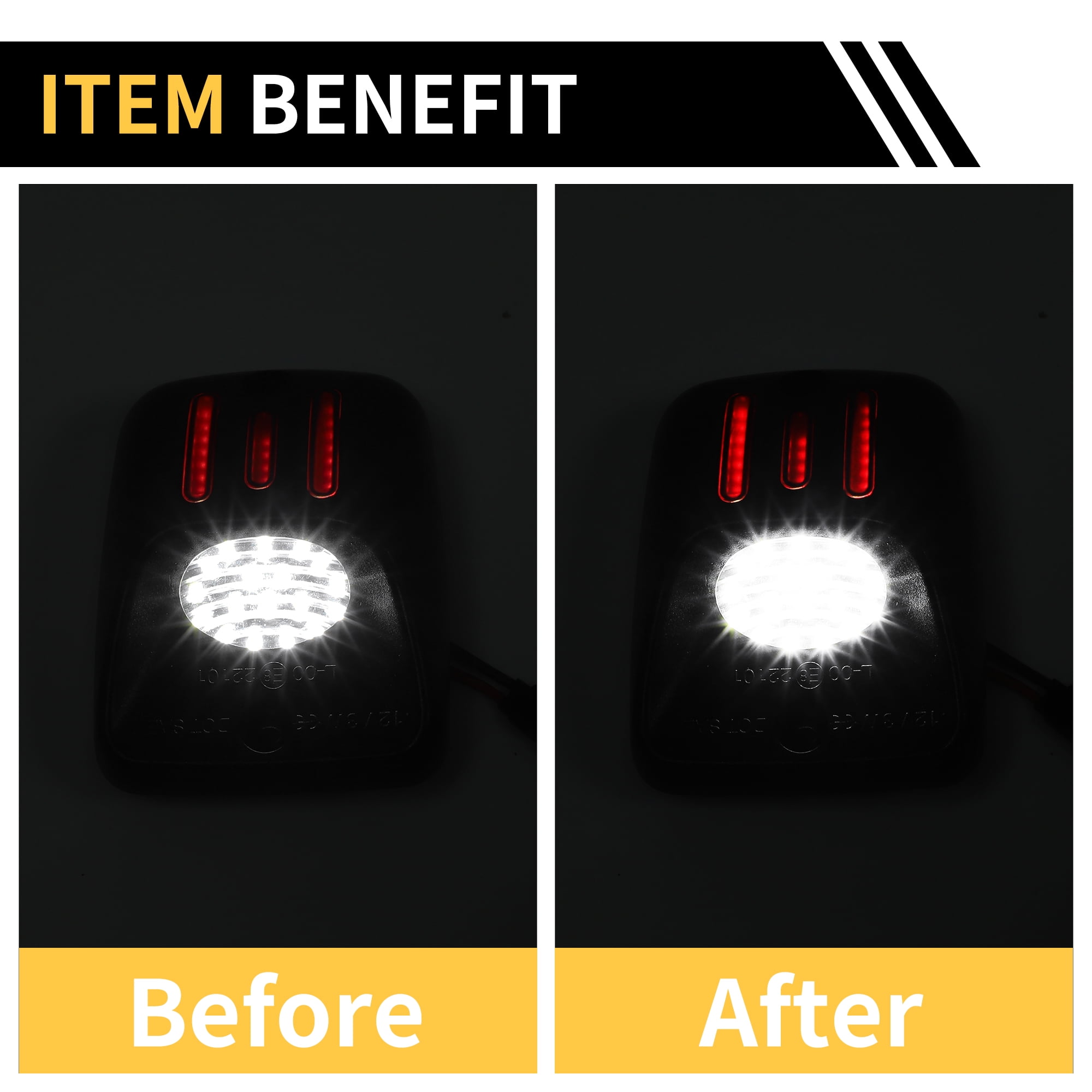 Unique Bargains 2 Pcs LED License Plate Light Tag Lamp Assembly for Toyota Tacoma 1995-2004 White Red 6500K Clear Lens