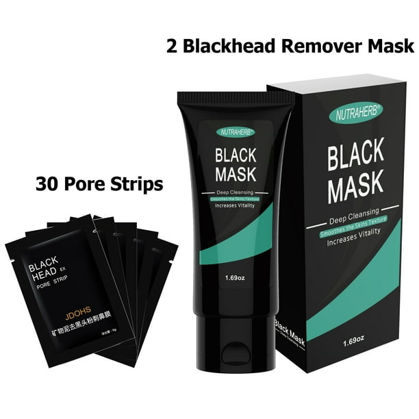 Blackhead Remover Mask (2 Blackhead Mask + 30 Pore Strips) Great Peel