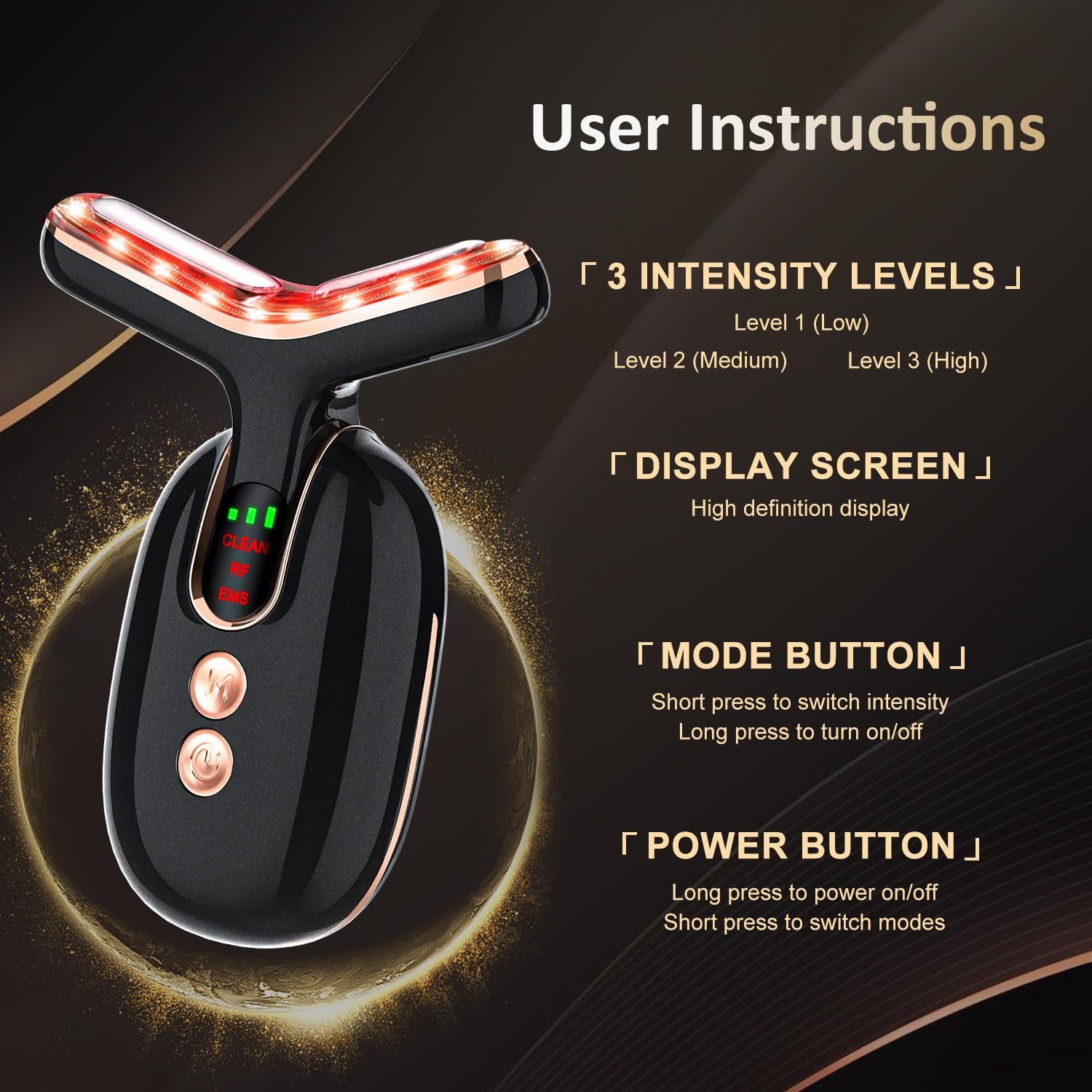 Facial Massager Red-Light-Therapy-for-Face, Neck Skin - Face S culpting Wand Tool, L E D Facial Beauty Device Portable at-Home Face Tool for Skin Care