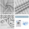 thumbnail image 4 of White Geometric Blackout Curtains for Bedroom/Living Room, Thermal Insulated Kitchen Curtains, Modern Minimalism Black Striped Lines Grommet Darkening Window Treatment Drapes 27.5"x39"x2, 4 of 8