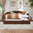 thumbnail image 2 of AFI Acadia Mid-Century Solid Wood Daybed with Twin Trundle in Walnut, 2 of 17