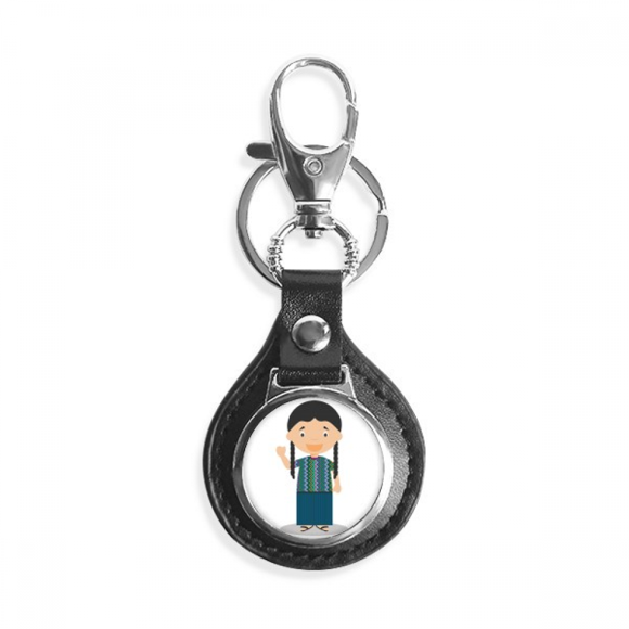 long pigtail guatemala cartoon key link chain keyholder finder hook metal