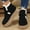 #309-Black, variant on Women's Plus-Size Fleece-Lined Thick-Soled Buckle-Strap Snow Boots for Fall and Winter Warm and Comfortable Outdoor Leisure Boots