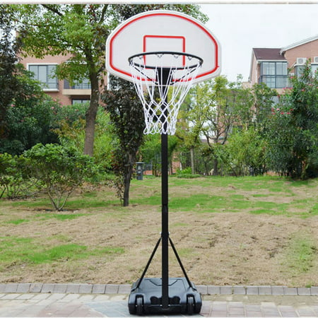 Zimtown 5.4'-6.7' Height Adjustable Basketball Hoops, Movable / Portable Basketball Goals System with Net, Rim, Backboard, for Teen Outside Backyard