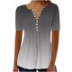 thumbnail image 2 of Fiudx Ofertas y Liquidaciones Moda Mujer Verano Casual Impresión Manga Corta Cuello En V Blusa Superior Camiseta, 2 of 5