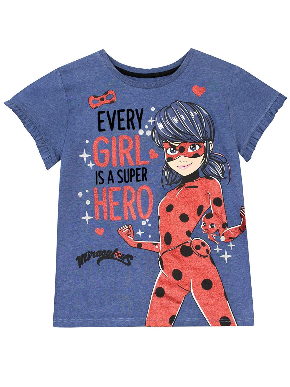 Miraculous Ladybug T-Shirt Size 5 Blue - Walmart.com