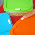 thumbnail image 4 of SUMMIT Square Food Storage Containers with Colorful Snap-On Lids – Set of 5 Plastic Kitchen Storage Containers, 4 of 13