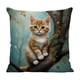 thumbnail image 2 of Funda de almohada con estampado de animales adorables 45x45cm - Cojín de sofá de lycra de nylon para salón, dormitorio, patio - Uso interior y exterior, 2 of 6