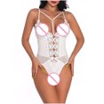 thumbnail image 4 of Lencería sexy, pijamas sexy transparentes de malla en V profunda, honda elástica de una pieza Fridja nalpqowj12104, 4 of 9