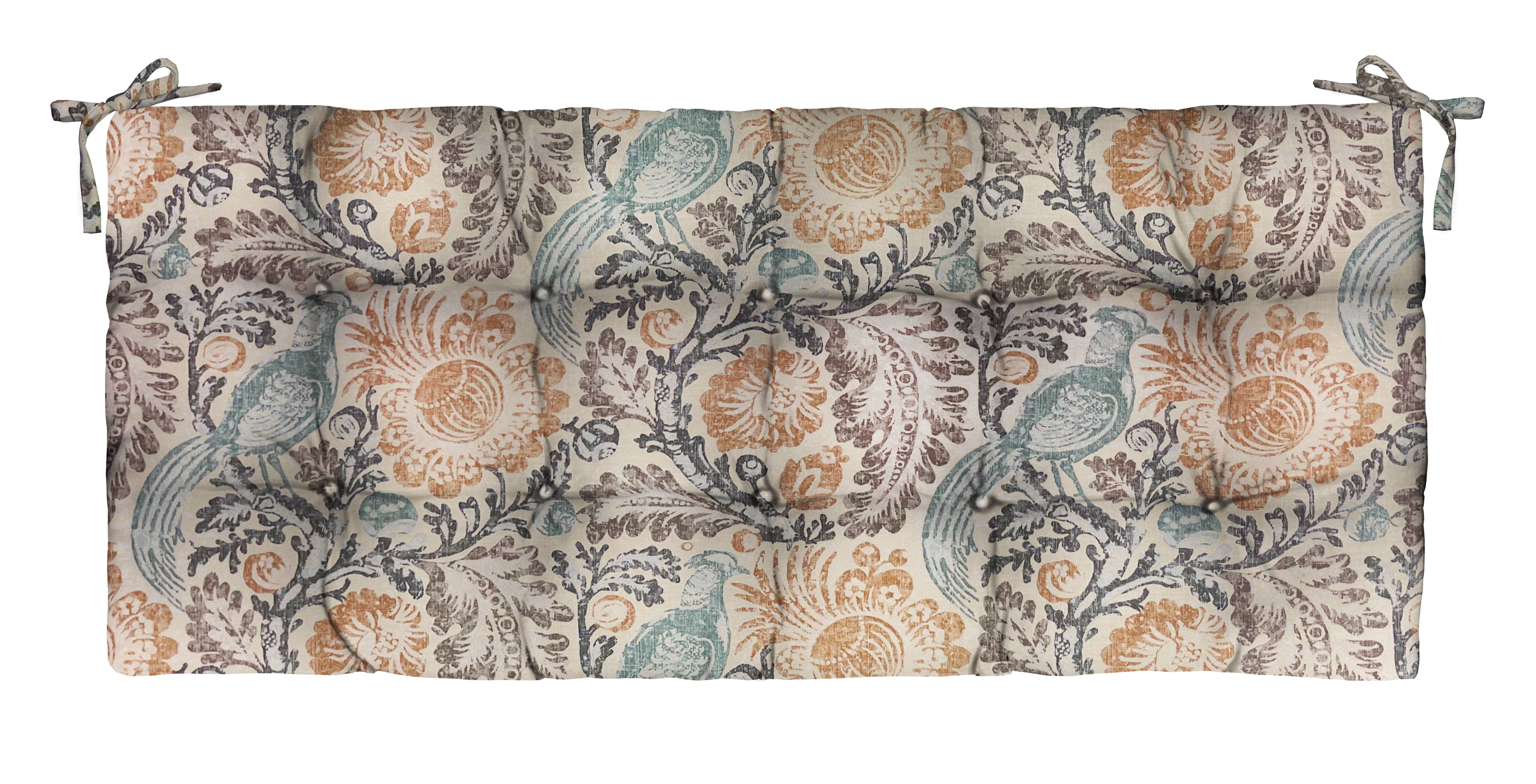 RSH Décor Indoor Outdoor Tufted Bench Cushion with Ties 36” x 14