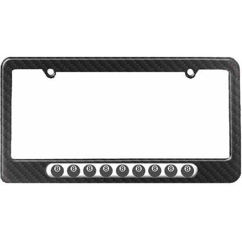 Pool Billiards License Plate Tag Frame Eight Ball