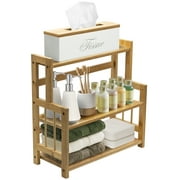 Sorbus Countertop Organizer and Spice Rack Storage, 3-Tier Bamboo 16.25 H Countertop Spice Rack