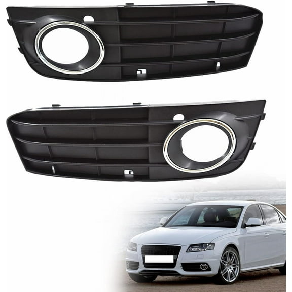 waltyotur 2-Pack Fog Light Cover Grilles Left and Right Side Replacement for 2009-2012 A4 Regular Edition