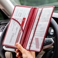 thumbnail image 5 of Canopus Red Car Registration & Insurance Holder, PU Leather Glove Box Organizer Wallet for Auto, SUV, Truck, 1 pack, 5 of 8