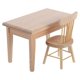 thumbnail image 2 of Tiny Dollhouse Items Miniature Wooden Table And Chairs Set Oak Wood Material Creative :12 Scale 2Pcs, 2 of 5