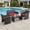 Black, Red, variant on Yardi Yard 4 Pieces Patio Conversation Set with Glass Table and Detachable Cushions for Garden Poolside Use, Red