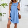 thumbnail image 5 of Hurxie Womens Crochet Swim Cover Up Short Sleeve Waffle Knit Tops Bathing Suit Beach Dress Crew Neck Hollow Out Dresses Blue,XL, 5 of 6