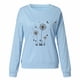 thumbnail image 1 of Gibobby Sudaderas con cremallera Sudadera sin sombrero a con cuello redondo y estampado de flores de pequeños dientes de león a la moda para mujer (Azul, M), 1 of 5