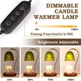 thumbnail image 2 of Funistree Candle Warmer Lamp with Timer and Dimmer, Green Wax Warmer Home Decor for Bedroom Living Room Decor,candle warmer Birthday Gifts for Womens Mom, 2 of 7