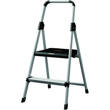 Black and Decker, 2' Steel Type II Step Stool, 1 Each, Aluminum,Silver, BXL2260-02