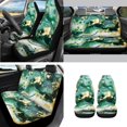 thumbnail image 2 of Yuyamidu Green Marble Print Car Seat Covers and Steering Wheel Cover Seat Belt Covers Trash Bin Rearview Mirror Cover Car Armrest Cover Coasters Gear Shift Knob Cover 14 Pack Auto Accessories, 2 of 7