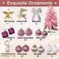 thumbnail image 6 of Tabletop Christmas Tree, 2ft Mini Christmas Tree with Light, Artificial Small Tabletop Christmas Decoration with Flocked Snow, Exquisite Decor & Xmas Ornaments for Home & Office, DIY Decor, Pink, 6 of 7