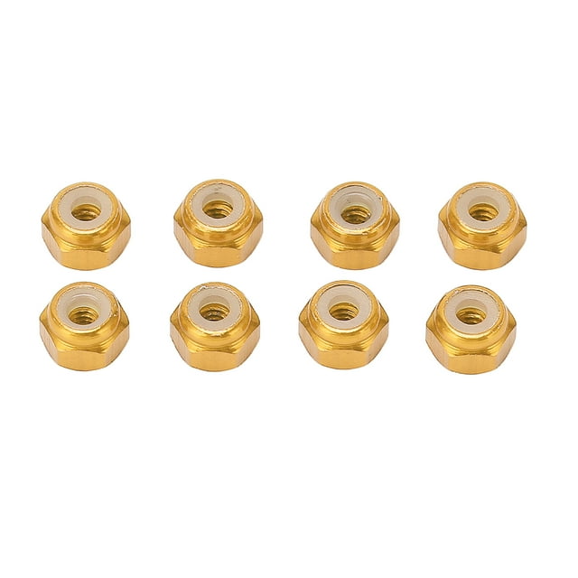 Écrous de Blocage de Roue en Aluminium, 8pcs en Alliage d'Aluminium Serrure Nylon Doublure Insert Hexagonal Écrou de Blocage Hexagonal Finement Réglé Performance