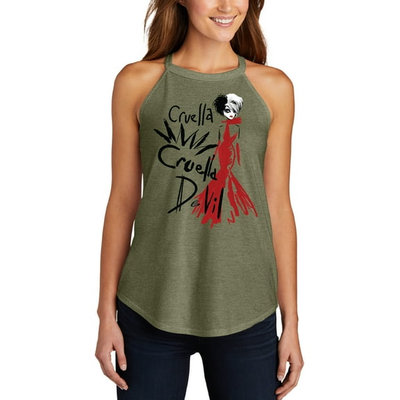 Cruella Cruella De Vil - Juniors High Neck Tank Top