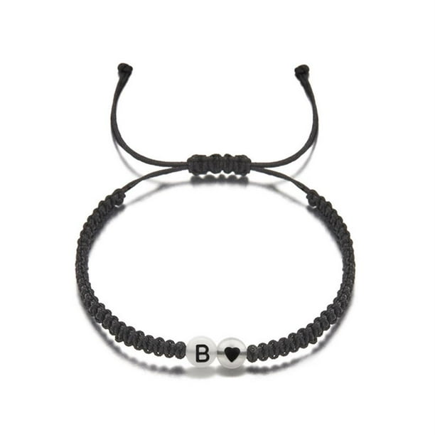 Ruifaya BaYuYPOO Nueva pulsera luminosa tejida a mano de 26 letras Pulsera tejida a mano para parejas Pulsera de tela hecha a mano Brazaletes de tejido vintage