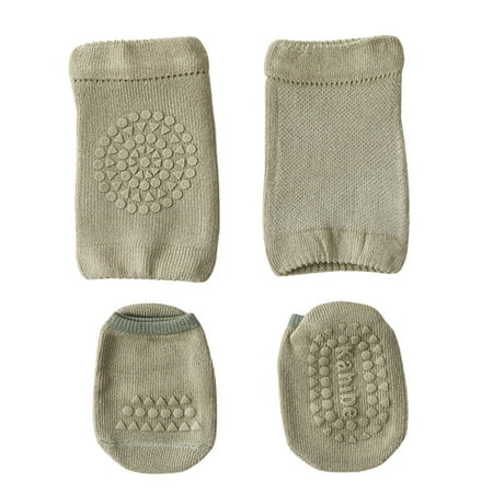 HUANBAI Baby Crawling Sports Knee Pads Baby Floor Socks Toddler Socks Set 1-3 Years