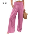 thumbnail image 4 of Sonducket Mujer verano primavera pantalones bolsillos Color sólido largo suelto Casual pierna ancha estirable Vintage Streetwear rosa XXL Type3 NO3, 4 of 5