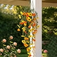 thumbnail image 4 of Artificial Pansy Hanging Vine with Eucalyptus, Fake Flowers Hanging Flowers, Fake Vines Hanging Flowers for Decoration, Weatherproof Wall Hanging Fake Flowers for Outdoor Decor 1Pcs, 4 of 7