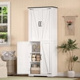 thumbnail image 4 of Armoire de Rangement Style Ferme Haute, Garde-Manger Autoportant de 66,9 Pouces avec 4 Portes et Tablettes Ajustables, Armoire de Cuisine Blanche, 4 of 5