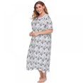 thumbnail image 3 of Chemise de Nuit Longue à Imprimé pour Femmes Grande Taille TG-4TG, 3 of 5