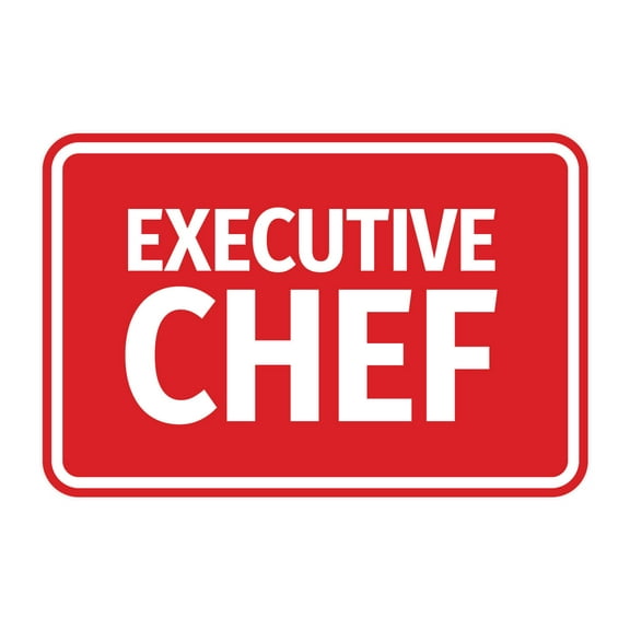 Signs ByLITA Classic Framed Executive Chef Door or Wall Sign Easy Installation | Office And Shop Decor | Bars And Restaurants Sign (Red) - Large