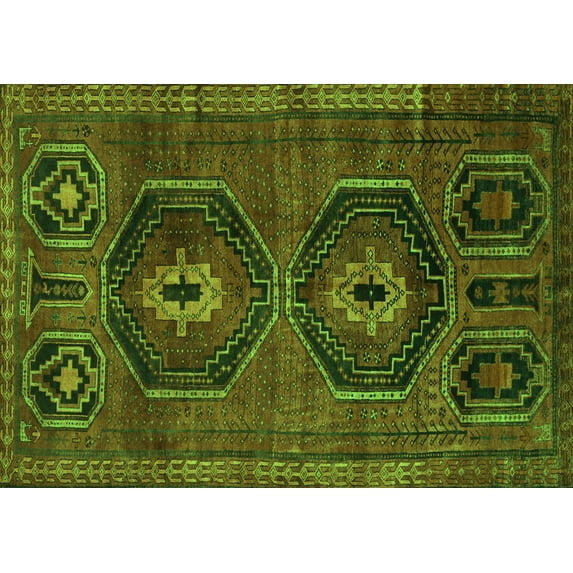 Ahgly Company Indoor Rectangle Persian Green Traditional Area Rugs, 8' x 12'