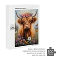 thumbnail image 6 of Highland Cow With Flower Oil Painting 500-Piece Puzzle for Adults - High-Quality Puzzle for Enjoyment,Wooden, 6 of 8