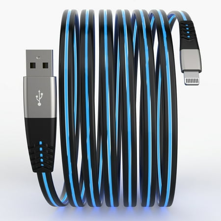 6FT Led Light up Phone Charger CordUSB Fast Charging Cord Lightning Cables for iPhone 14 13 12 11 Pro Max XR XS X/8Plus/7Plus/6Plus/5s/iPad iPod Touch More