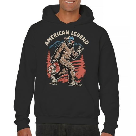 American Legend Bigfoot Sweatshirt Patriotic Funny Sasquatch Fan 4 July USA Flag Beer BBQ Tailgate Party Hoodie