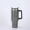 thumbnail image 3 of Sparkling Rhinestone 40oz Tumbler with Handle Lid Straw Thermos Bottle Stainless Steel Cup Mug Vacuum Insulated Bottle Keep Cold, 3 of 6