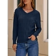 thumbnail image 5 of DOKOTOO Sweaters for Women Cable Knit Pullover Sweaters Long Sleeve V Neck Sweaters Jumper Tops, 5 of 7