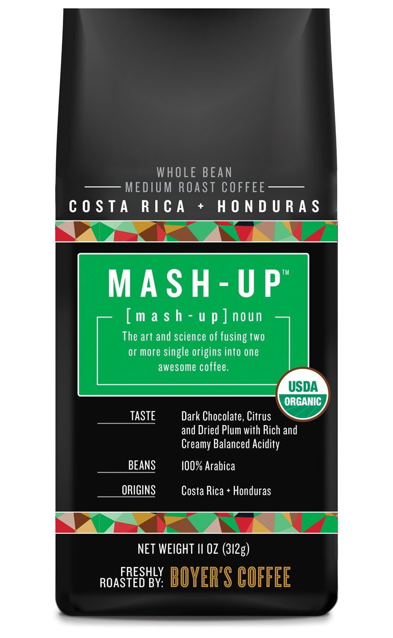 Boyer's MashUp Costa Rica + Honduras Blend Whole Bean Coffee, Medium