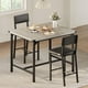 thumbnail image 1 of Juego de Mesa y Sillas para 2 Personas con Reposapiés y Respaldo, Mesa de Altura de Barra con 2 Sillas Tapizadas para Cocina, Espacios Pequeños, Gris Retro, 1 of 8