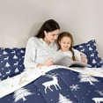 thumbnail image 4 of jejeloiu Xmas Tree Twin Bedding Sets 7-Piece,Christmas Reindeer Bedding Comforter Set,Blue White Snowflake Sheet Sets For Girls,Microfiber Bedroom Decor Reversible, 4 of 8