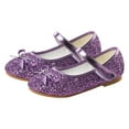 thumbnail image 4 of Xiaoxatg Girls Bow Sneakers With Secure Closure Sequined Flat Shoes For Dance Performance And Everyday Wear 9.5-10 Years Purple, 4 of 6