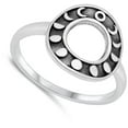 thumbnail image 4 of Moon Phases Open Circle Ring .925 Sterling Silver Band Jewelry Female Male Unisex Size 7, 4 of 4